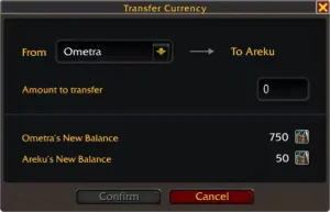 Transfer currency option